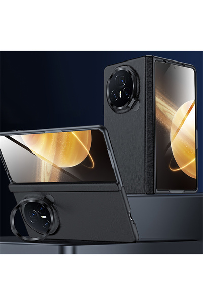 Choice Magic V3 أسود لهاتف Honor Magic V3 غلاف هاتف غشاء محور مركزي متكامل شامل مفصل عدسة B