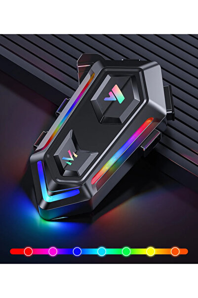 Protonust RGB Işıklı Bluetooth Motosiklet İntercom Kask kulaklık BT5.3 Stereo Su Geçirmez Kulaklık