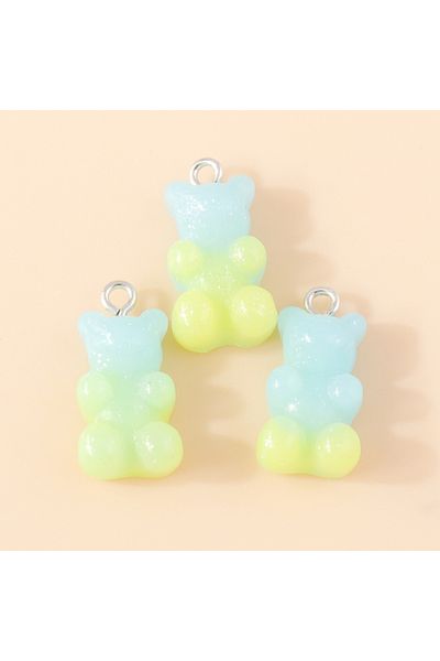 Choice style 1377 10Pcs Candy Color Bear Pendant Charms for Necklace Bracelet Earrings Jewelry Making Diy F
