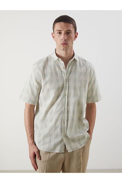 LC Waikiki New Season Regular Fit Short Sleeve Plaid Men's Shirt - S5N566Z8
