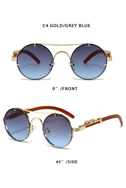 Choice C4 Men Vintage Round Sunglasses Fashion Double Bridge Multicolor Shade...