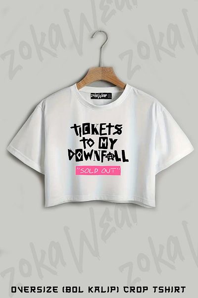 ZOKAWEAR Machine Gun Kelly Printed Oversize Crop T-Shirt