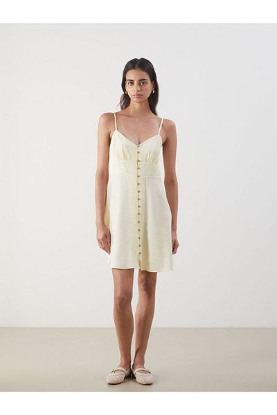 LC Waikiki Sari Heart Collar Strap Mini Dress
