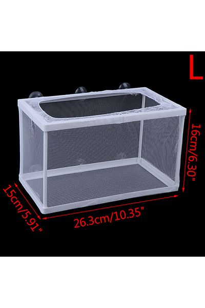 Choice L 1pc Fish Breeding Mesh Box for Home Aquarium Small 16*14.2*16cm, Large 26.3*15*16cm