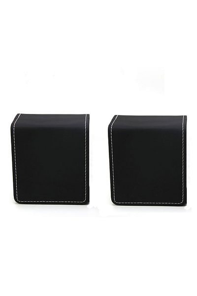 Choice 2 Pcs Matte Black Lnofxas Black Single Watch Gift Box with Pillow PU Leather Wristwatch Display Case