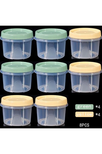 Choice G4 Y4 8pcs 8 Pcs 500ml Round Food Fresh Keeping Box Kitchen Refrigerator Storage Container Fruits Sn