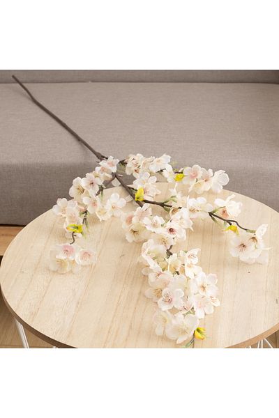 Choice Champagne 105cm Artificial Silk Long Branch Pink Flowers White Cherry Fake Blossom Wedding Party Bac