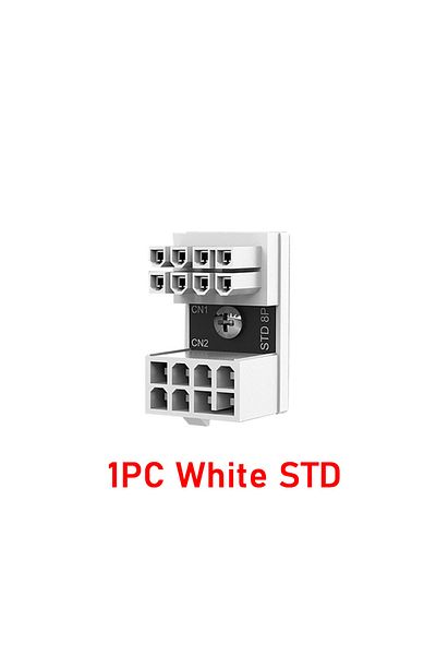 ALLOYSEED 1Pc 8PIN Positive White ATX GPU Adapter Elbow Head 8Pin 6Pin Female to 8Pin 6Pin Male 180 Degree Ang