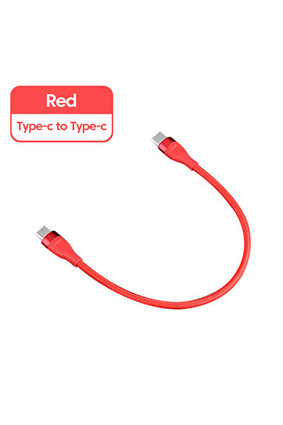 Toocki كابل بيانات أحمر بطول 0.25 متر، كابل شحن سريع من USB C إلى Type C، كاب...