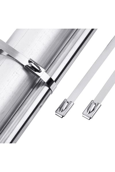 Choice 7.9x400mm X100pcs 100pcs Width 7.9mm Stainless Steel Zip Tie Exhaust Wrap Coated Locking Cable Ties