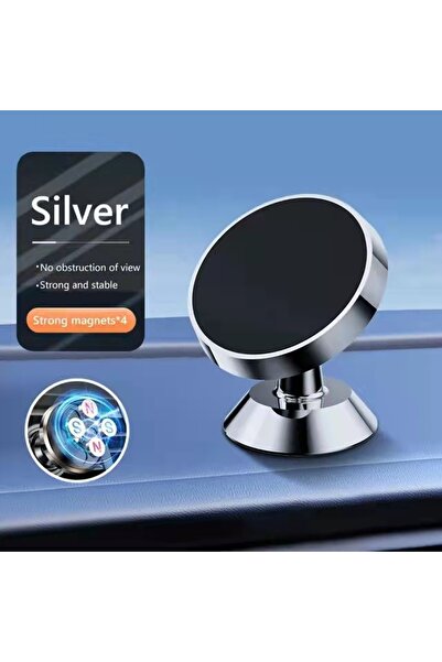 Choice حامل هاتف مغناطيسي فضي للسيارة مع حامل مغناطيسي للهاتف المحمول يدعم نظ...