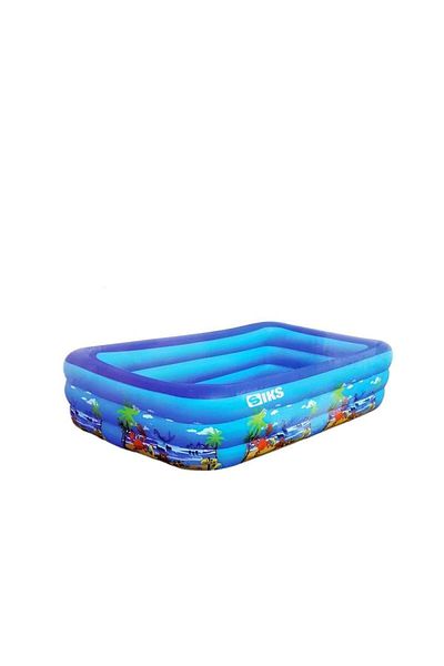 SIKS Inflatable Pool For Children, Outdoor / Garden, 150 X 102 X 50 Cm, 3 Inflatable Rings