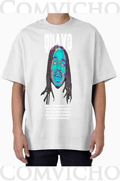 COMVİCHO تي شيرت مطبوع بتصميم Quavo v3 للجنسين