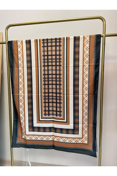 MENESSA Cotton Voile Delux Plaid Pattern Shawl