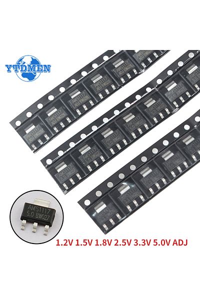 YTDMEN 70PCS Voltage Regulator Kit AMS1117 SOT-223 AMS1117-3.3V AMS1117-ADJ AMS1117-5.0V AMS1117-2.5V AM...