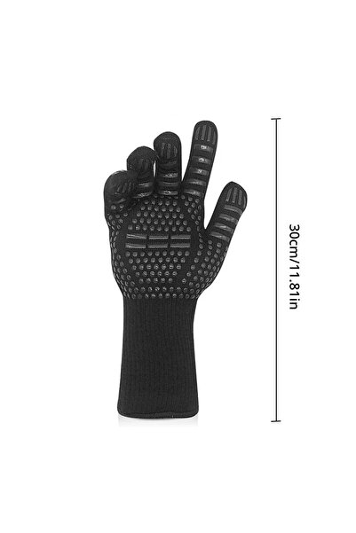 Choice black 1pc Heat Resistant Oven Gloves - Cut Resistant, Non-Slip Silicone BBQ Gloves for Kitchen, Gril