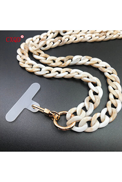 Choice 120cm beige 120cm Bevel Design Anti-lost Phone Lanyard Rope Neck Strap...