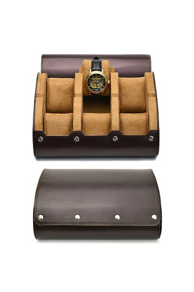 Choice Yellow Brown 6 Slot 6 Slot Watch Case Storage Box for Men,Watch Travel Case Portable Storage Watch D