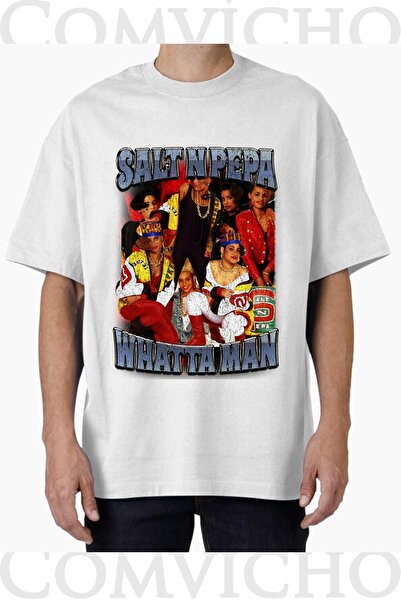 COMVİCHO Unisex Whatta Man V1 Design Printed Oversize T-Shirt