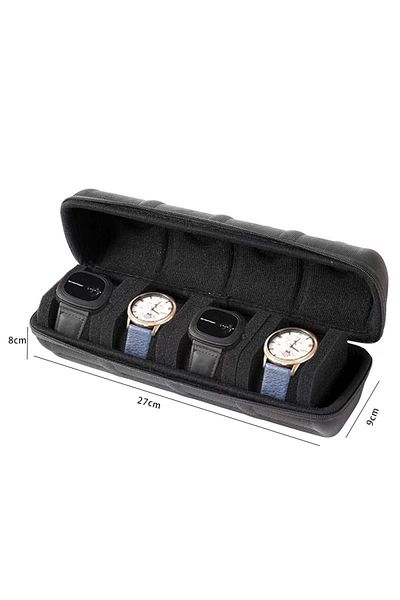 CAOWTAN 4 Slot Watch Box Organizer For Men or Women，Watch Travel Case Portable Storage Watch Display Holder