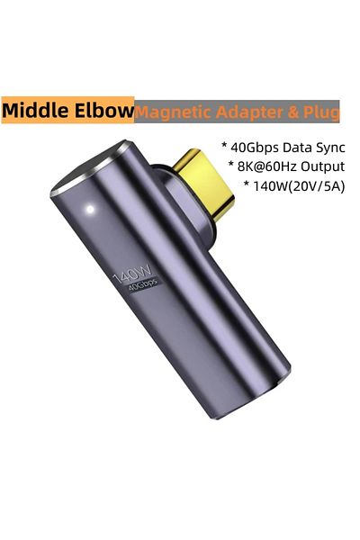 Choice Middle Elbow NNBILI USB4.0 Magnetic USB C To Type C Adapter 140W 40Gbps Fast Charging Magnet Charge
