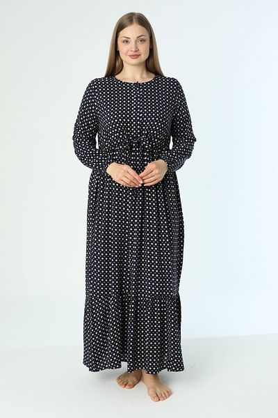 Juliet Deluxe Γυναικείο μακρυμάνικο φόρεμα από ύφασμα βισκόζης μεγάλου μεγέθους 33414