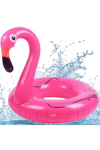 SIKS Inflatable Flamingo SIKS Ring For Children And Adults, Size 90cm, Pink