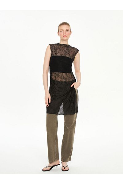 LC Waikiki New Season Asymmetric Cut Lace Women's Tunic - S5Ng47Z8