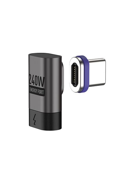 Choice 90D Adapterx1 Plugx1 240W Magnetic Right Angle USB C Male to USB C Female Adapter 90 Degree PD3.0 Fa