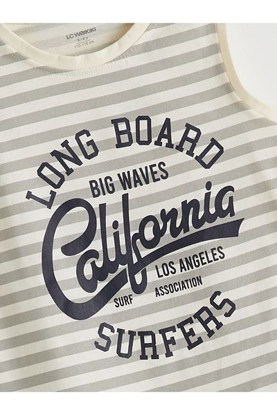 LC Waikiki New Season Crew Neck Striped Boys Undershirt - S5Nq12Z1