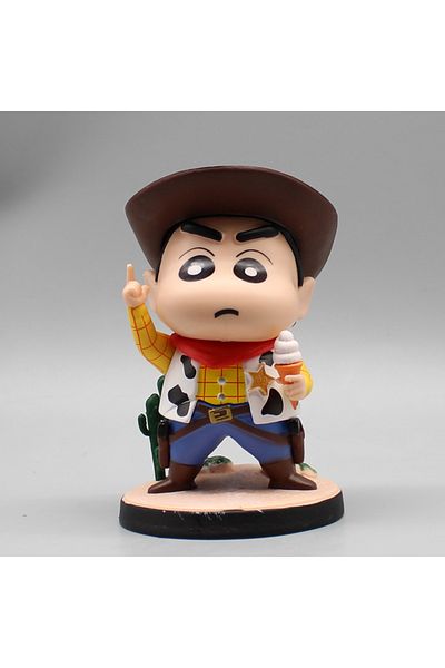 Choice 12cm Shinchan 12cm Crayon Shin Chan Cosplay Woody Cowboy Anime Cute Action Figure Model Statue Colle