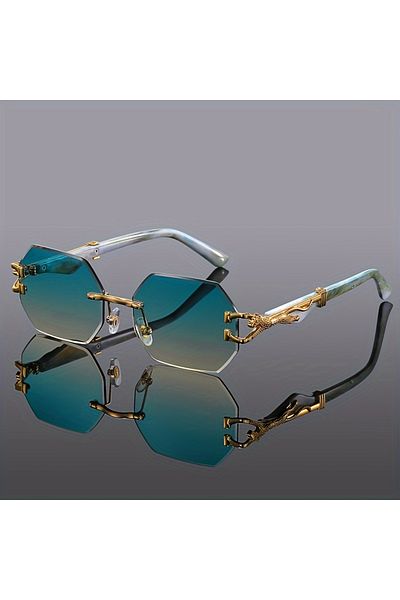 Choice Green Geometric Leopard Print Sport Glasses For Women, Lightweight & Durable Composite Frame, Trendy