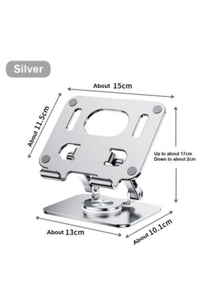 Vikefon Silver 360 Rotation Foldable Laptop Bracket Mobile Phone Tablet Bracket Aluminum Alloy Desktop Lazy