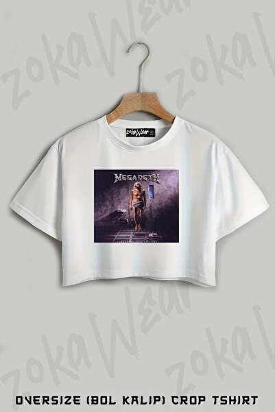 ZOKAWEAR Izumiranje Megadeth Štampano Oversize kroj Skraćeni kroj T-shirt