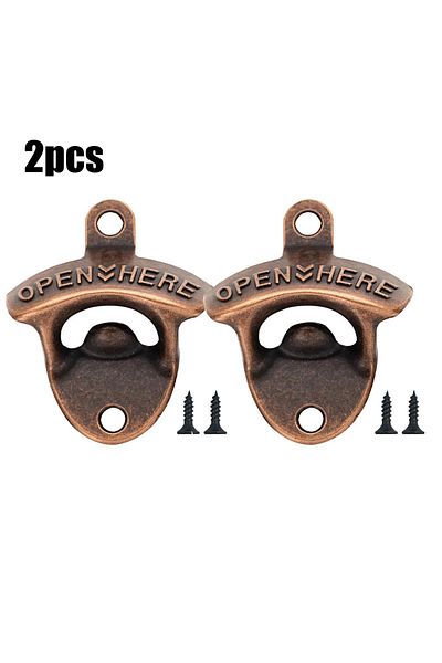 Choice red bronze 2pcs Zinc Alloy Wall Bottle Opener Kitchen Bottle Opener Retro Alloy Wall Mounted with Sc