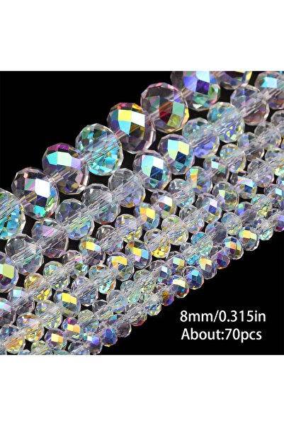 Choice3 8MM 70pcs Austrian Crystal White AB Glass Beads 3/4/6/8Mm Transparent...