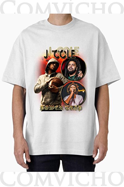 COMVİCHO تي شيرت مطبوع بتصميم J Cole v1 للجنسين