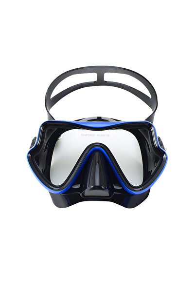 Choice قناع غوص أسود ملكي أزرق، نظارات سباحة، أنبوب غوص، تنورة سيليكون، زجاج ...
