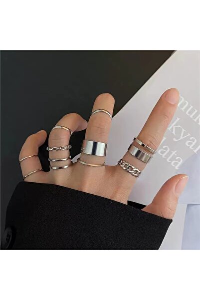 Choice J030062-1 مجموعة خواتم رجالية ونسائية لامعة بتصميم عصري متقاطع مكونة م...