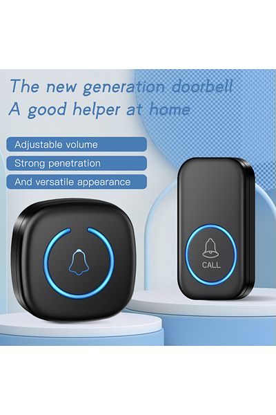 Choice US PLUG Wireless Doorbell Intelligent Welcome Door Bell 300M/984 FT Remote 60 Songs Melodies Home Sm
