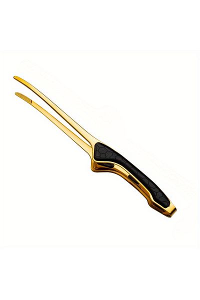 Choice black-golden 1pc Stainless Steel Kitchen Tongs, Serving Tongs for Cooking, Metal Food Tongs with Non