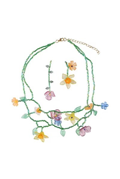 Choice مجموعة قلادة زهرة من خرز الأرز مصنوعة يدويًا من فيداواس، بسيطة ولطيفة،...