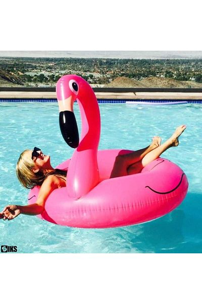SIKS Inflatable Flamingo SIKS Ring For Children And Adults, Size 90cm, Pink