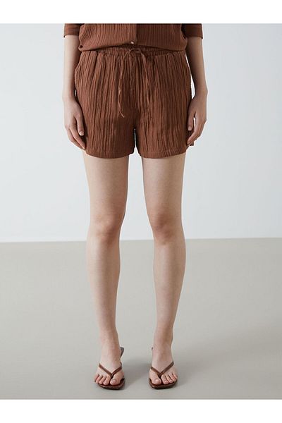LC Waikiki New Season Women's Textured Shorts with Elastic Waist - S5Ik63Z8