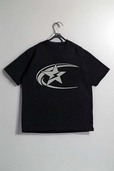 Köstebek Black Cosmos Star Graphic Unisex T-Shirt