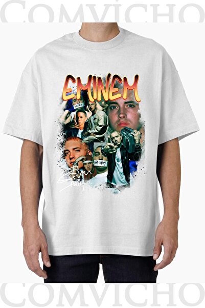 COMVİCHO Unisex Eminem V16 Design Printed Oversize T-Shirt