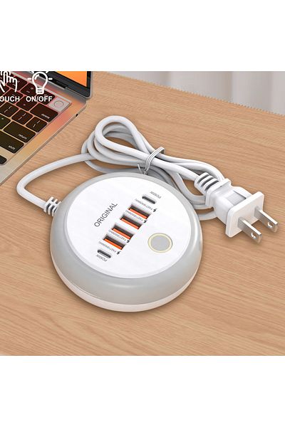 Choice US Plug 50W USB Charger 6 Ports PD Fast Charging Mobile Phone Adapter For iPhone Samsung Xiaomi Huaw