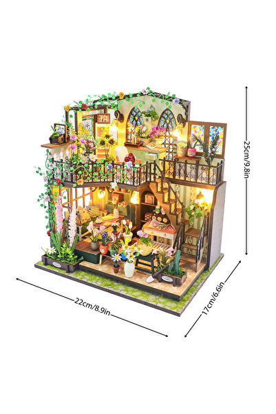 Choice M2322 بدون غطاء جديد ثلاثي الأبعاد خشبي صغير لبيت الدمية DIY مجموعة بن...