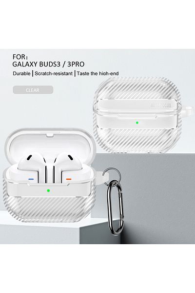 Choice For Galaxy Buds 3 Transparent New Carbon Fiber Earphone Protective Cover For Samsung Galaxy Buds 3 /