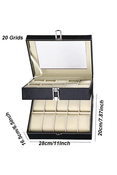 Choice Beige 20 Positions DELESYS 2/3/4/5/6/8/10/12 Slots PU Leather Watch Box Traditional Style Watch Stor